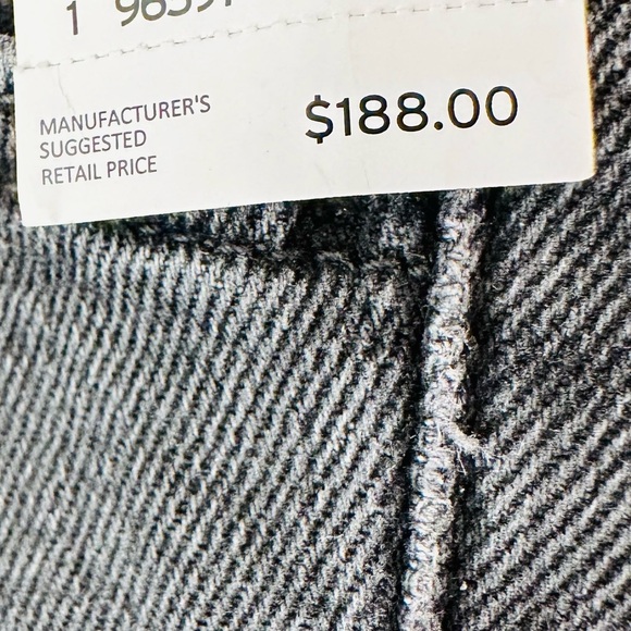 New Current/Elliott pleated high rise gravity black denim jeans - Picture 16 of 16